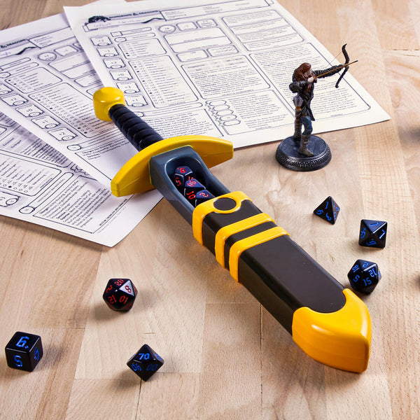 Dice sword with storage compartment