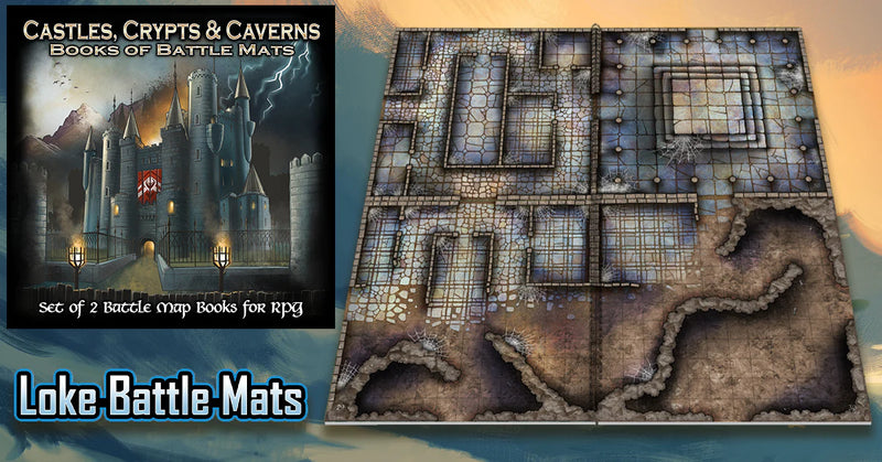 Castle Crypts & Caverns Battle Mats (Set of 2)