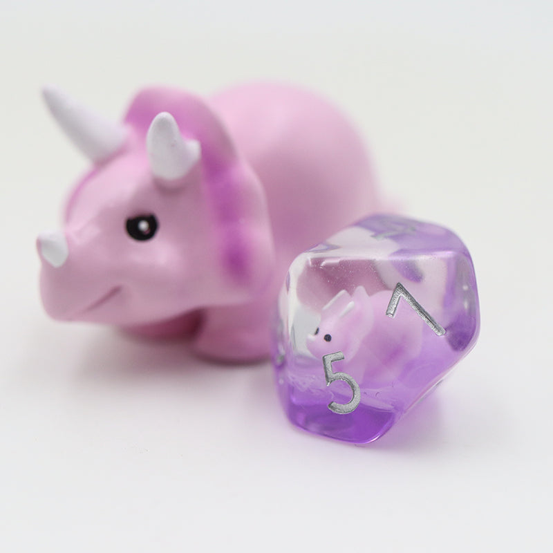 Baby Triceratops pink D20 / D10 / D6