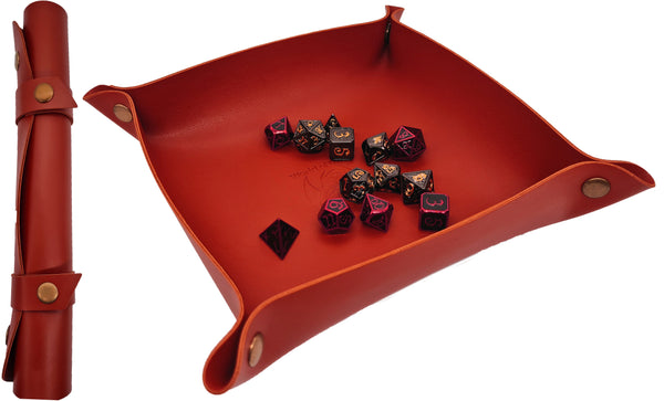 Cube plate imitation leather red brown