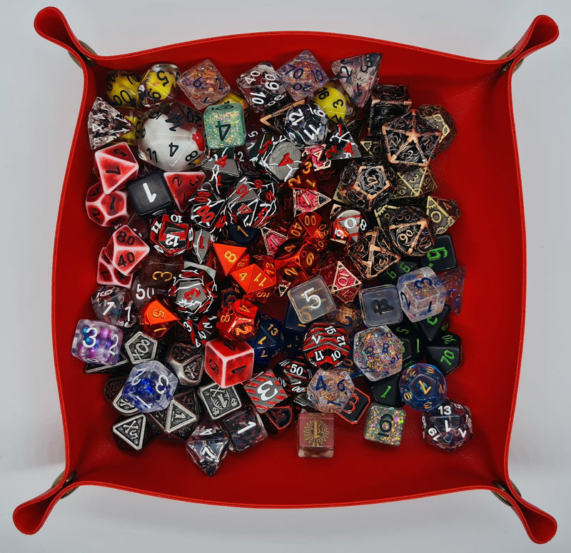 Dice plate imitation leather red