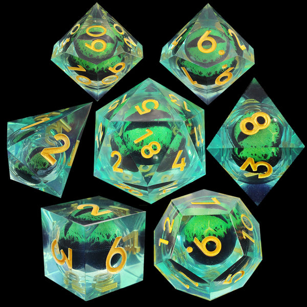 Emerald Dragon Eye Flüssigwürfel Set mit Diamond D4