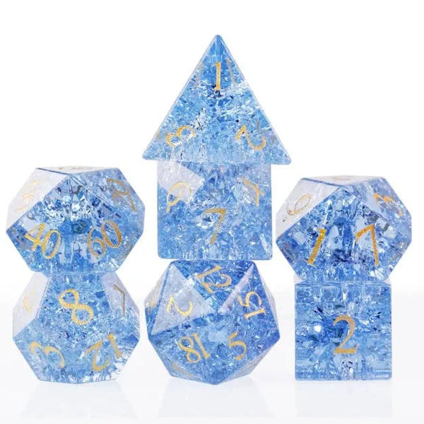 Glass cube Critcrack blue