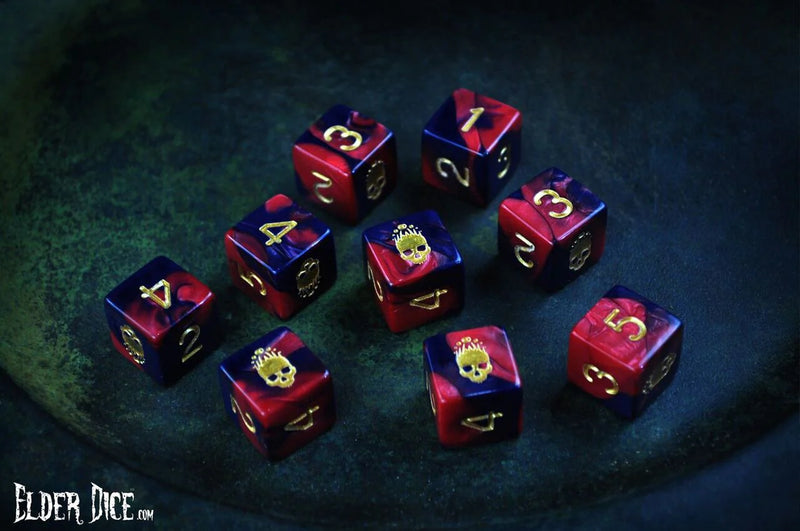 Elder Dice - Mark of the Necronomicon 9xW6 (Red and Inky Black in a test tube)