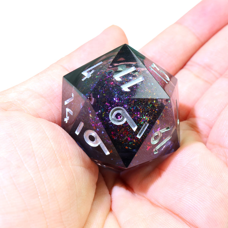 Dice of Dragonkind – Black XL Liquidcore D20 (33 mm) 