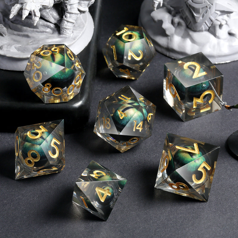 Onyx Emerald Dragon Eye Flüssigwürfel-Set