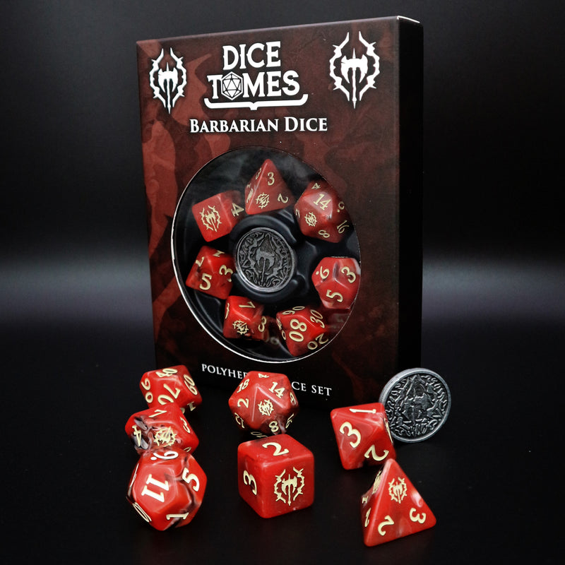 Various class dice sets (7 pieces, 1 coin)