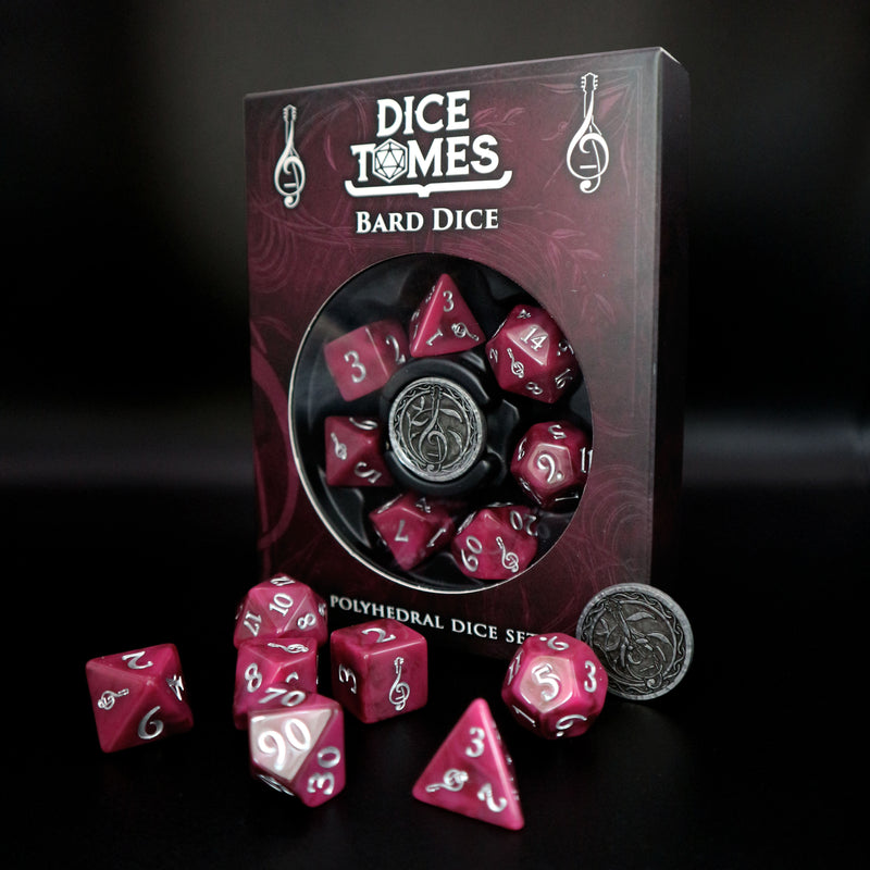 Various class dice sets (7 pieces, 1 coin)