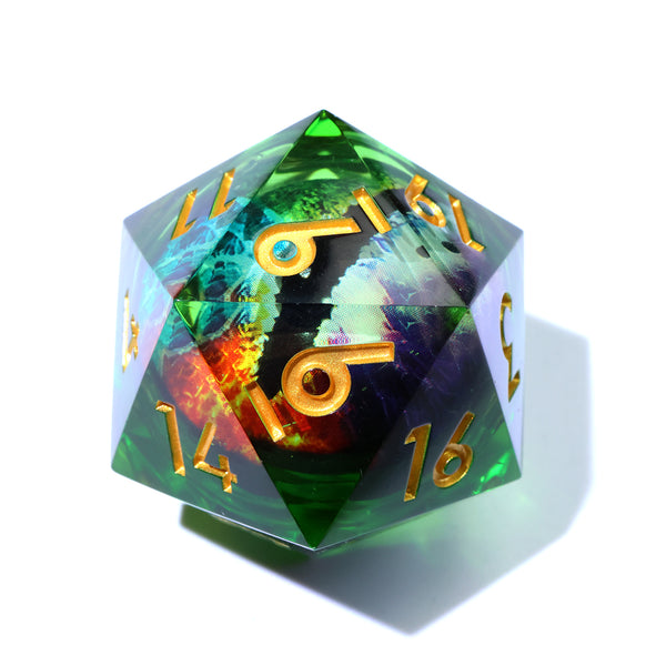 Arcane Dragon Eye – XL D20 (33 mm, Flüssigkern)