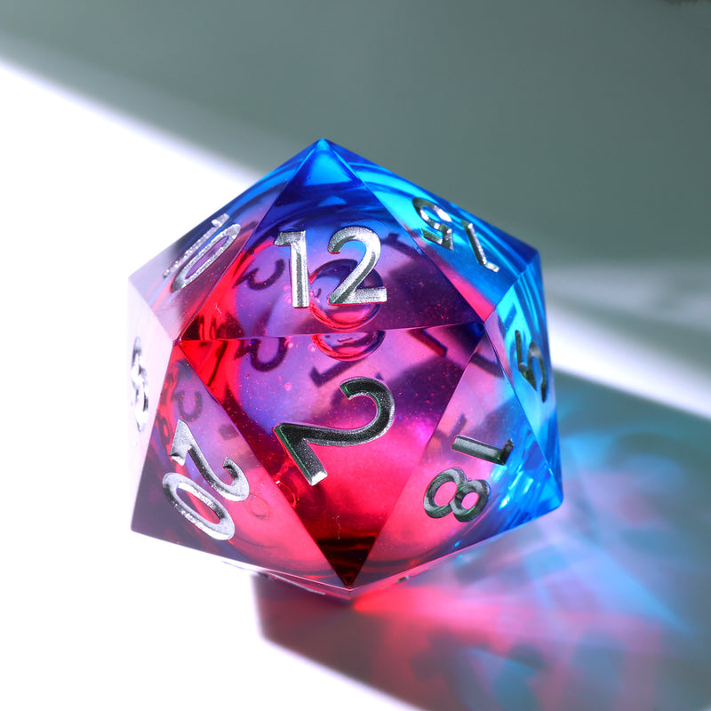 Dice of Dragonkind – Red & Blue XL Liquidcore D20 (33 mm) 