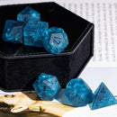 Frosted Lightning Blue glass cube