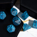 Frosted Lightning Blue glass cube