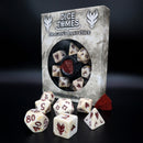 Different class cube sets (7 Dice, 1 coin)