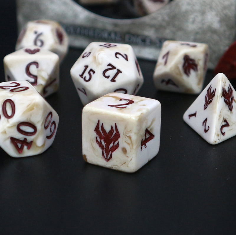 Various class dice sets (7 pieces, 1 coin)