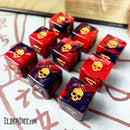 Elder Dice - Mark of the Necronomicon 9xW6 (Red and Inky Black im Reagenzglas)