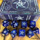Elder Dice - Blue Astral Elder Sign Ley Silver