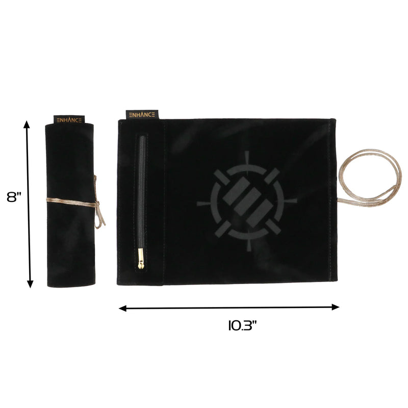 ENHANCE Dice Rolling Mat & 7pc Acrylic Dice Set