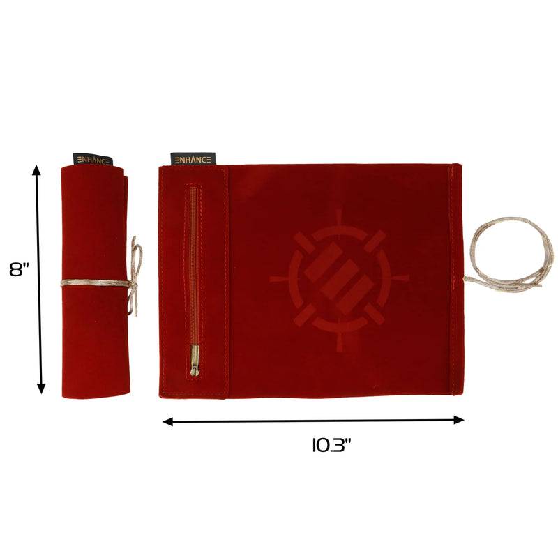 ENHANCE Dice Rolling Mat & 7pc Acrylic Dice Set