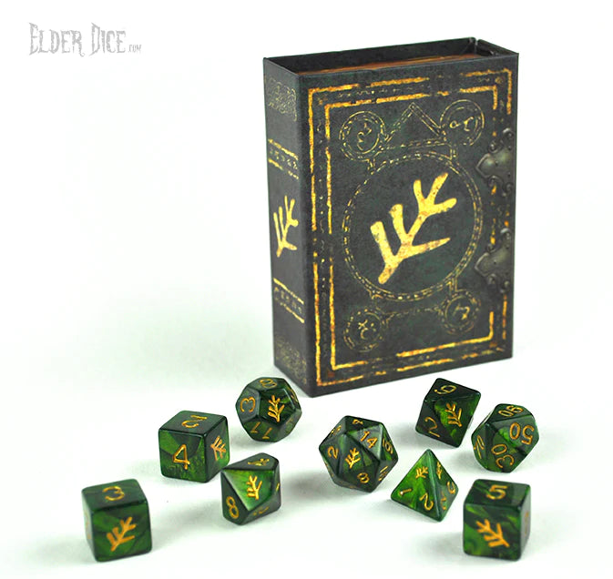 Elder Dice - Lovecraft Elder Sign Green Set