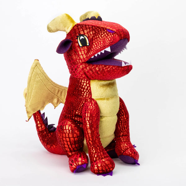 Plush dragon with dice storage