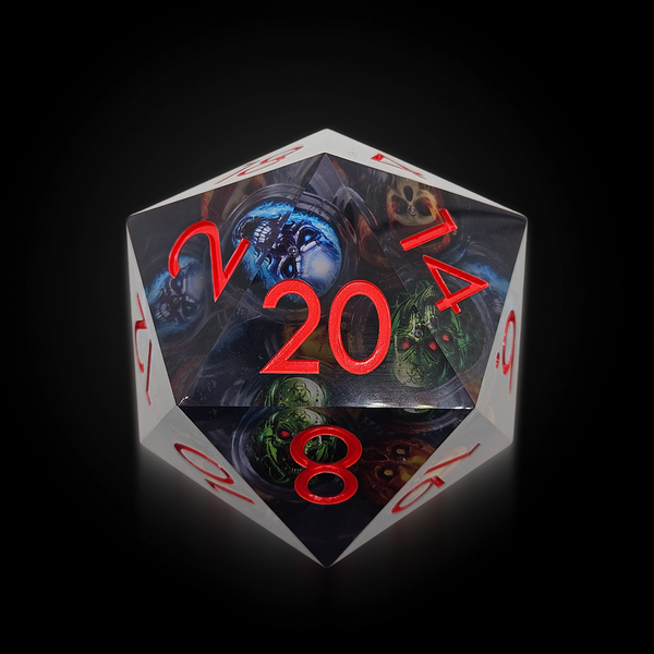 Giant Skullstorm – XXL D20 Flüssigwürfel 90 mm