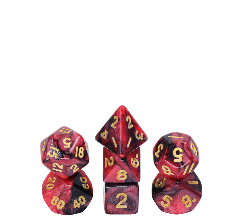 Mini dice set Black & Red