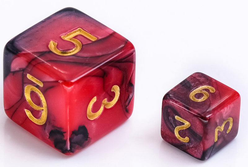 Mini dice set Black & Red