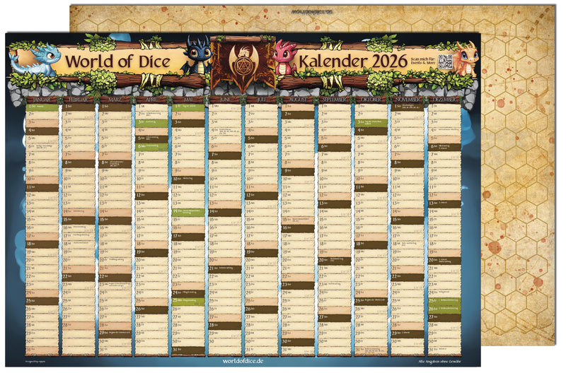 Free: World of Dice Calendar 2026 (German Edition)