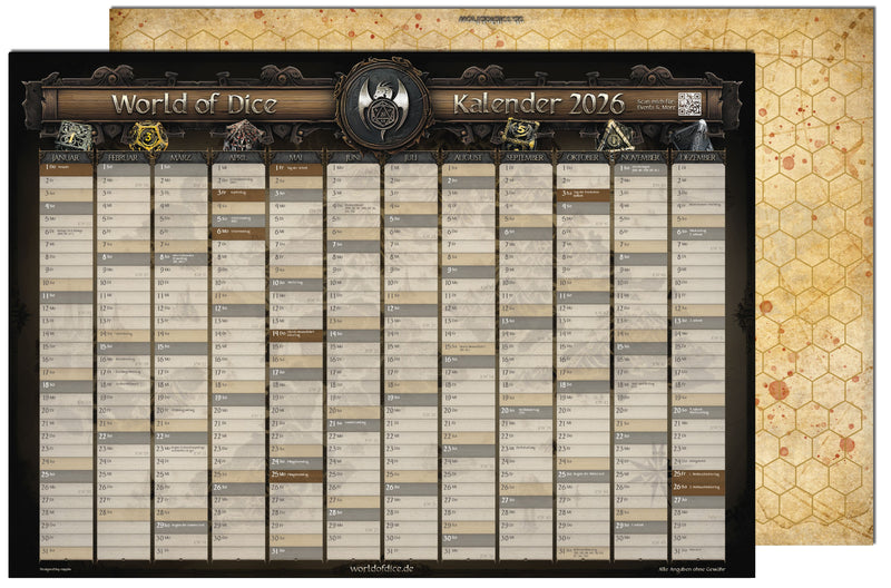 Free: World of Dice Calendar 2026 (German Edition)