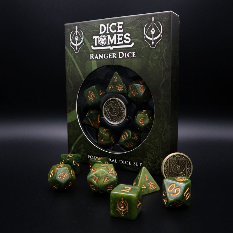 Various class dice sets (7 pieces, 1 coin)