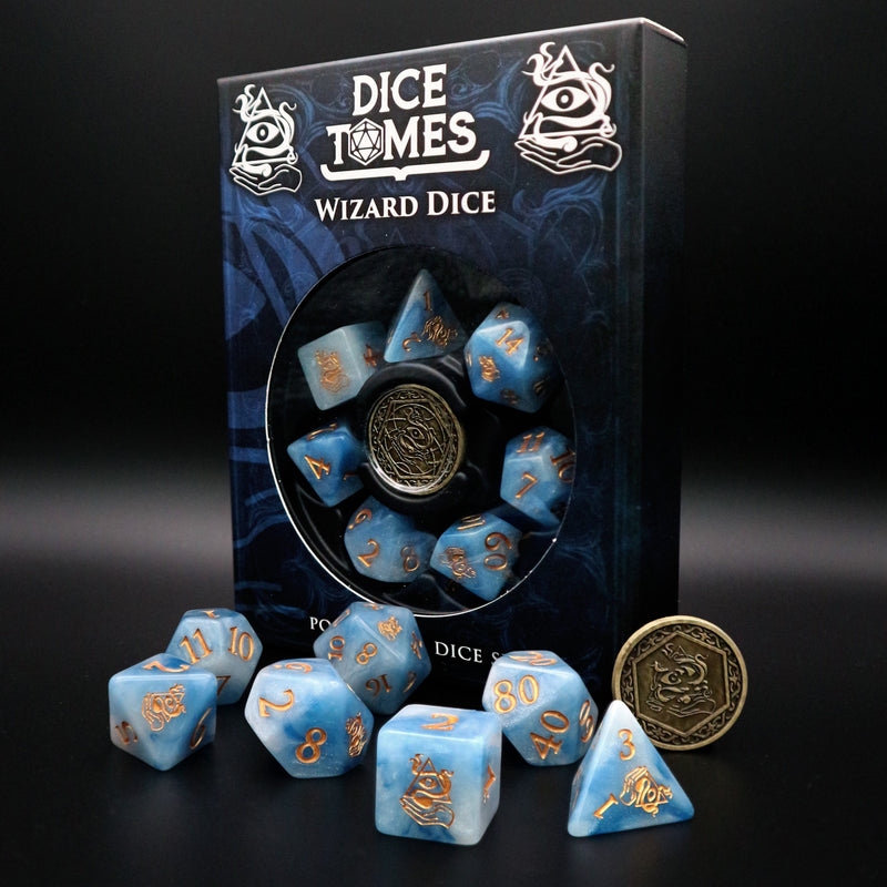 Various class dice sets (7 pieces, 1 coin)