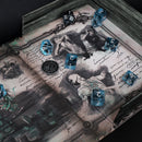 Different class cube sets in folian etui (10 Dice, 1 coin)