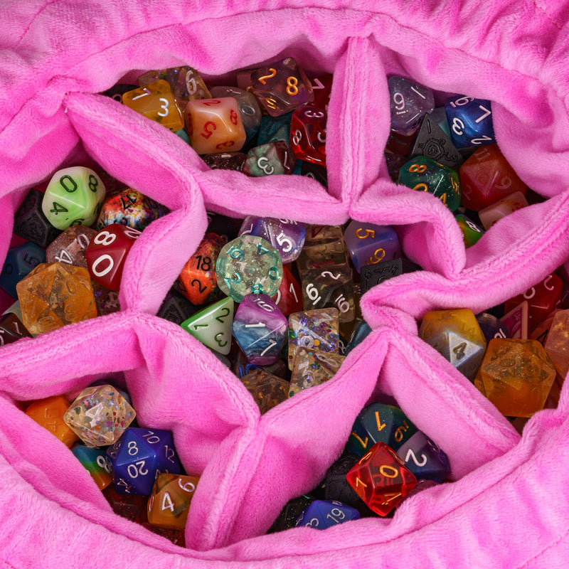 Fluffy dice bag with compartments