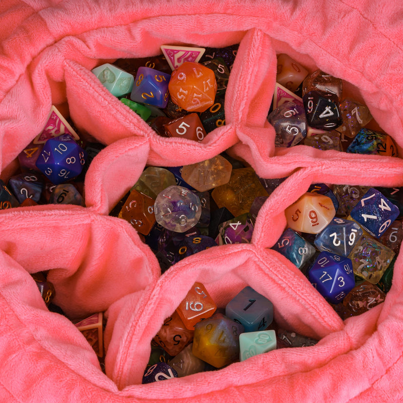 Fluffy dice bag with compartments