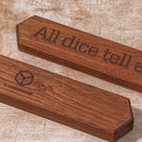 "All dice tell a story" wooden dice box 