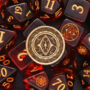 Different class cube sets in folian etui (10 Dice, 1 coin)