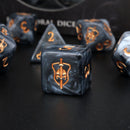 Different class cube sets in folian etui (10 Dice, 1 coin)