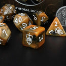 Different class cube sets (7 Dice, 1 coin)