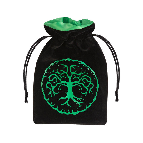 Forest Black & Green Velor cubes bag