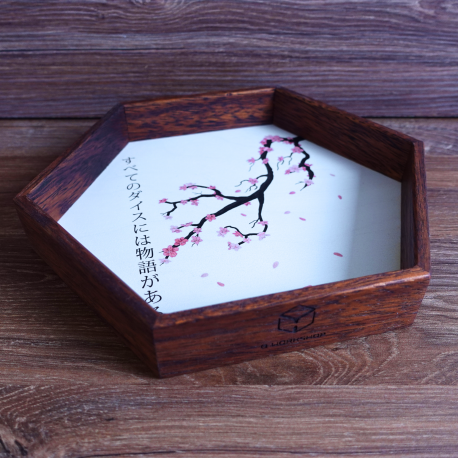 Kanji Wooden Dice Tray 