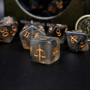 Different class cube sets (7 Dice, 1 coin)