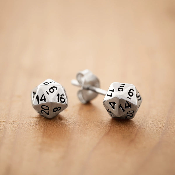 D20 earrings 925 silver