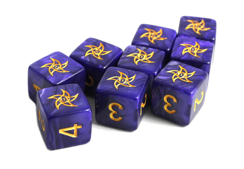 Elder Dice - Astral Elder Sign 9xW6 (Mystic Purple im Reagenzglas)