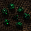 Runic Dice Set - Black & glow-in-the-dark