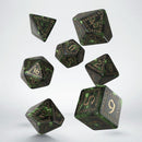 Runic Dice Set Bottle-Green & Gold 