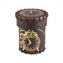 Steampunk - Brown & gold leather dice cup