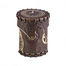 Steampunk - Brown & gold leather dice cup