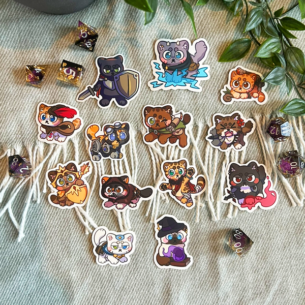 Fantasy Cats Sticker Set by Moonkip.Crafts 