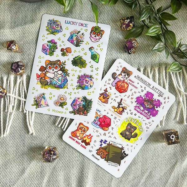 Sticker sheets by Moonkip.Crafts 