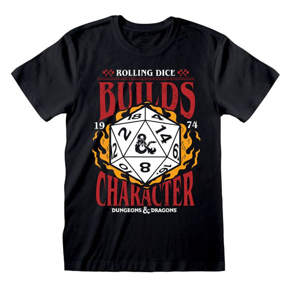 D&D T-Shirt Rolling Dice Builds Character